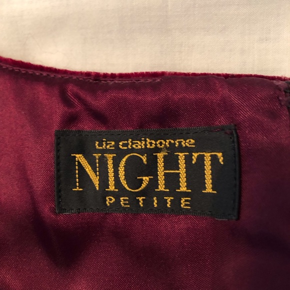 Liz Claiborne Party Holiday Wedding Velvet Empire Waist Dress - Picture 7 of 10